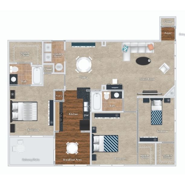 Sweet Bay floor plan - Downstairs Option, 2 Story, 3 Bedrooms, 2 Baths with Garage